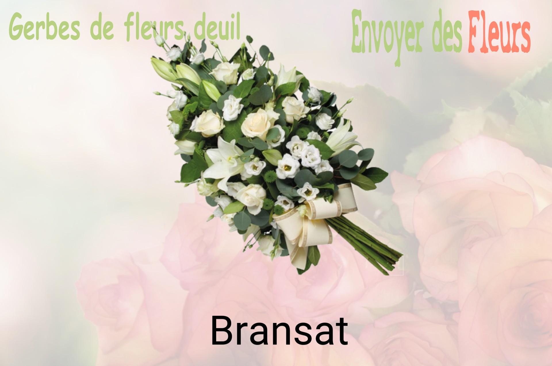 Gerbe de fleurs de deuil livrée à Bransat